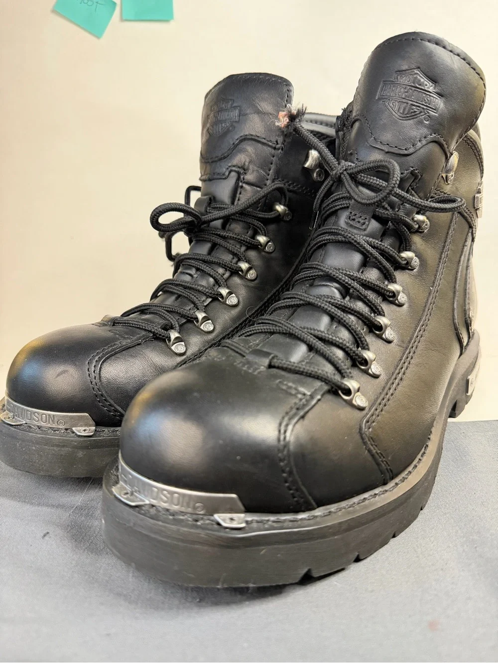 Harley-Davidson Electron Motorcycle Boots Mens 10M Black Leather Side Zip D96017
